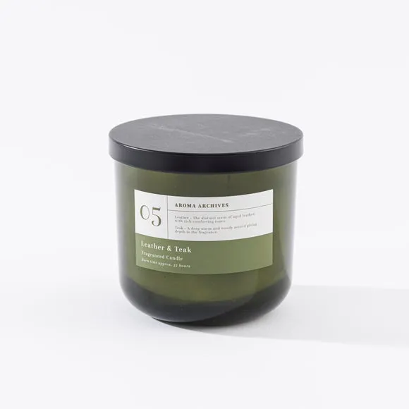Multi Wick Candle - Green, Leather & Teak Scent
