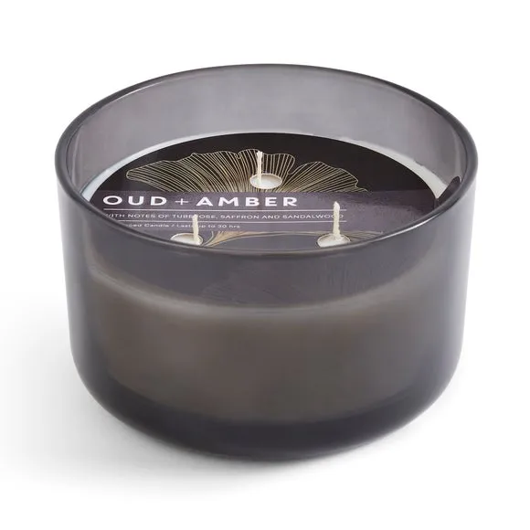 Multi Wick Candle Oud & Amber - Black
