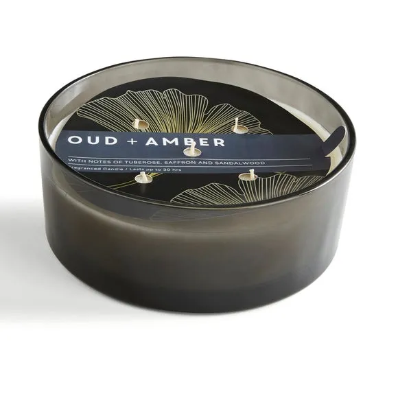 Multi Wick Candle Oud & Amber - Black