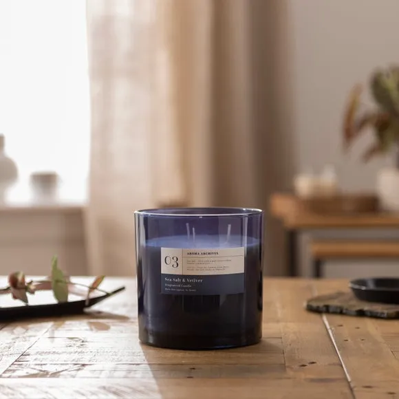 Multi Wick Candle Sea Salt Vetiver - Blue