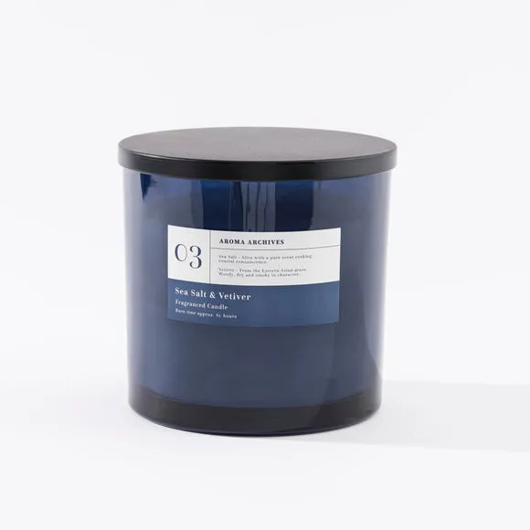 Multi Wick Candle Sea Salt Vetiver - Blue