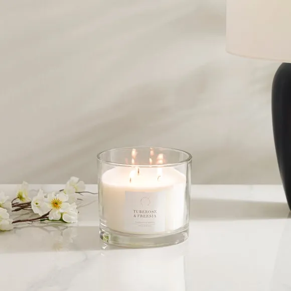 Multi Wick Candle - Tuberose Freesia, Glass image