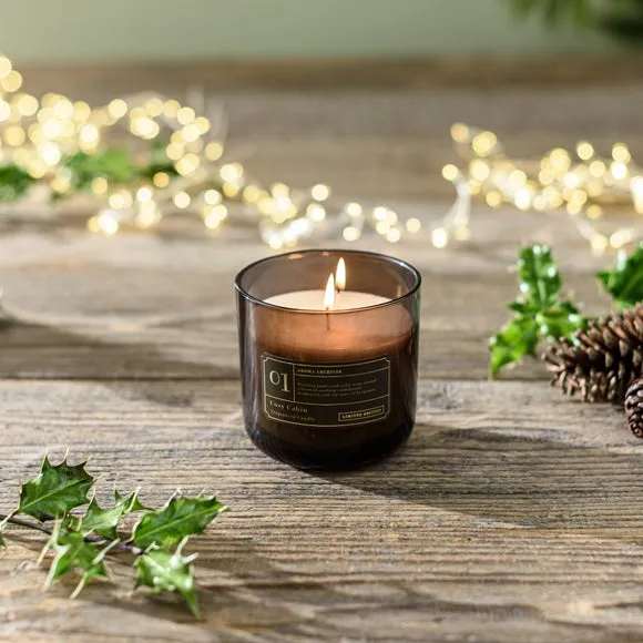 Multi Wick Candle with Gold Lid - Brown Glass image