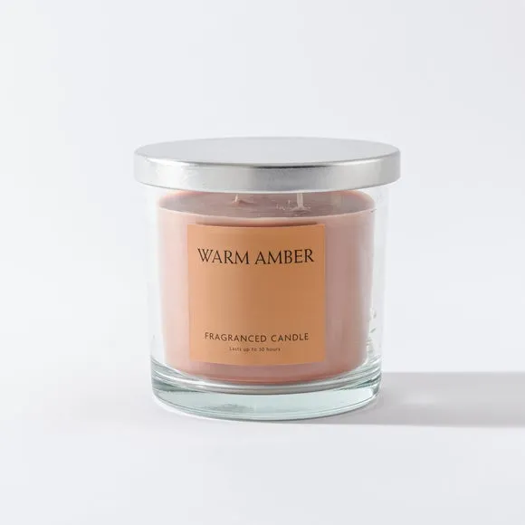 Multi Wick Candle with Lid - Amber, Glass