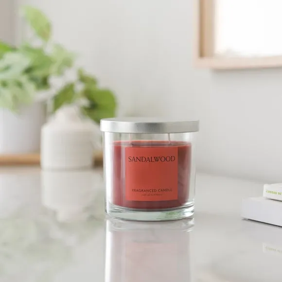 Multi Wick Candle with Lid - Clear, Glass