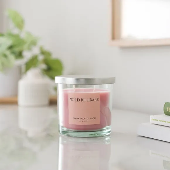 Multi Wick Candle with Lid - Clear, Glass