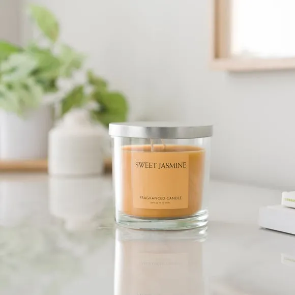 Multi Wick Candle with Lid - Clear, Glass