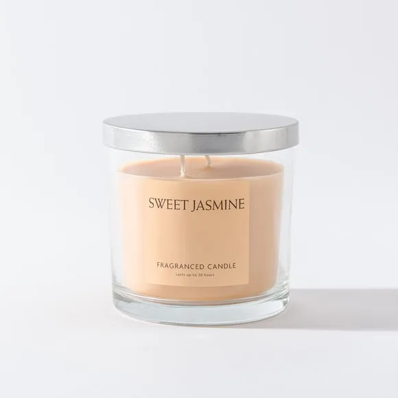 Multi Wick Candle with Lid - Clear, Glass