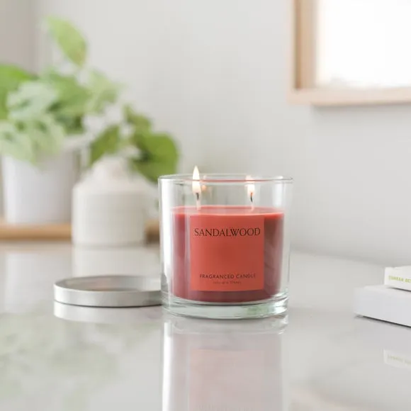 Multi Wick Candle with Lid - Clear, Glass image