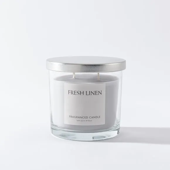 Multi Wick Candle with Metal Lid - Clear Glass