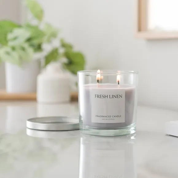 Multi Wick Candle with Metal Lid - Clear Glass image