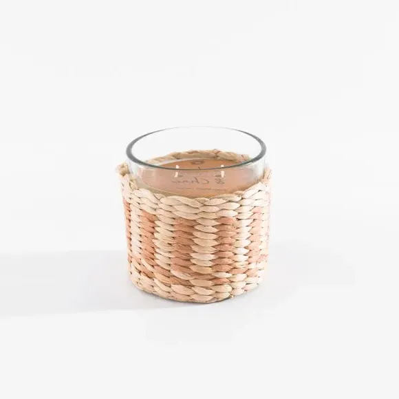 Multi Wick Candle with Woven Surround - Natural