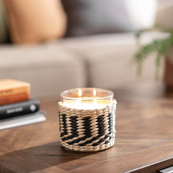 Multi Wick Candle Woven Design - Black image