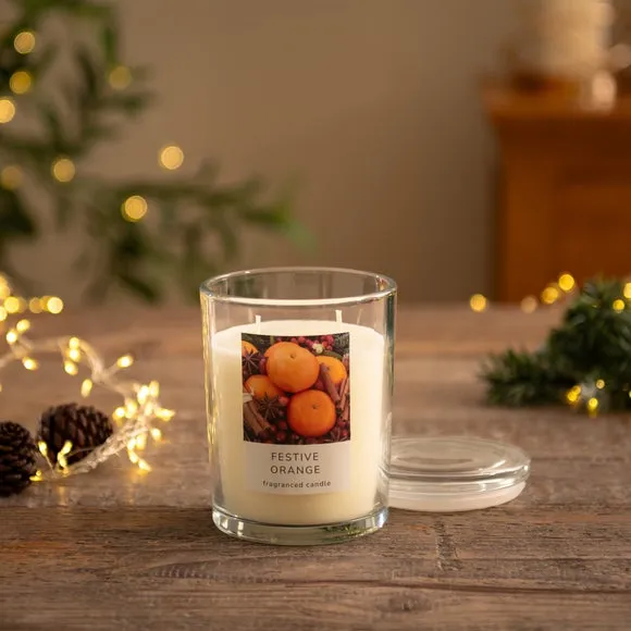 Multi Wick Jar Candle - Orange, Glass