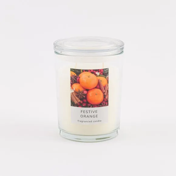 Multi Wick Jar Candle - Orange, Glass