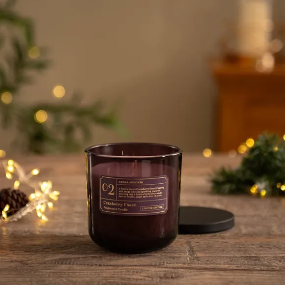 Multi Wick Jar Candle - Purple, Glass