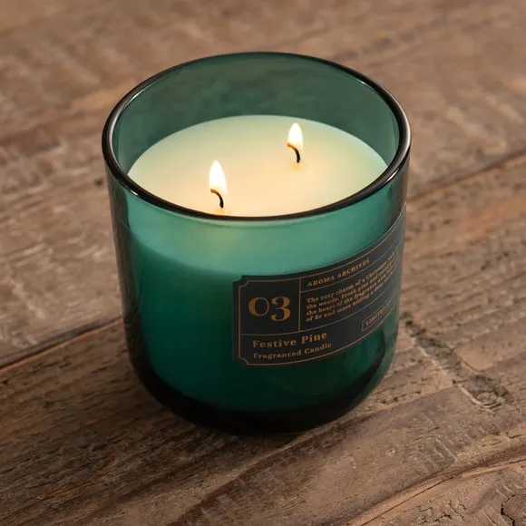 Multi Wick Jar Candle - Teal, Glass