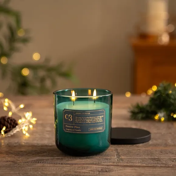 Multi Wick Jar Candle - Teal, Glass image