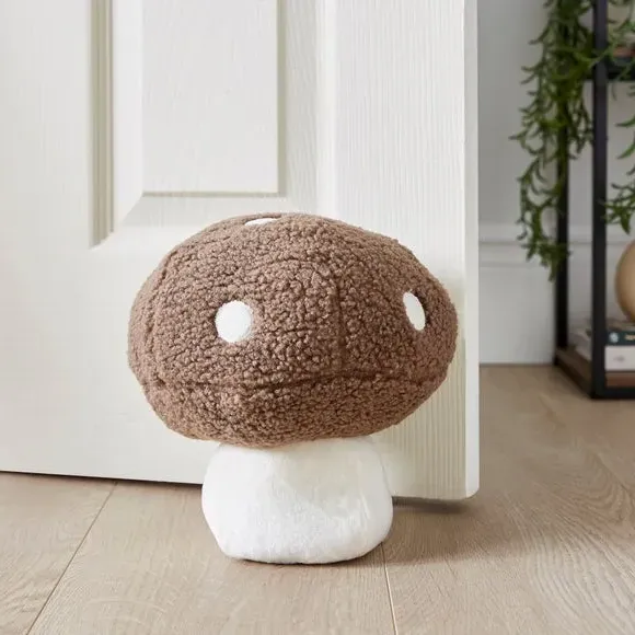 Mushroom Doorstop - Brown, Polyester image