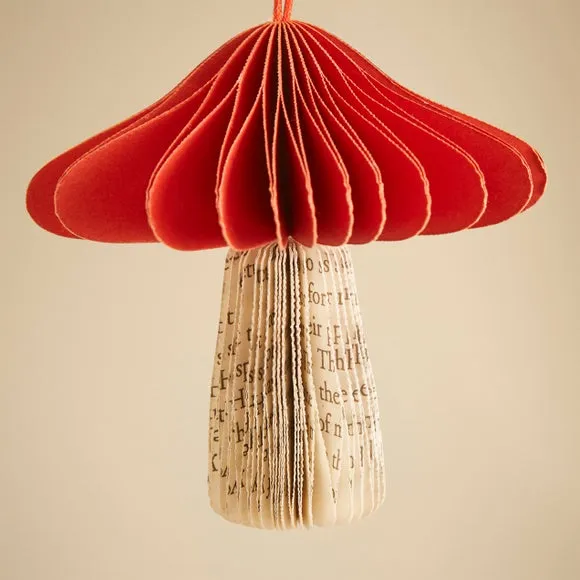 Mushroom Hanging Decoration - Red, Paper