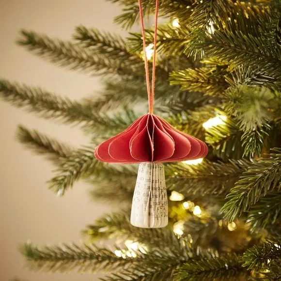 Mushroom Hanging Decoration - Red, Paper image