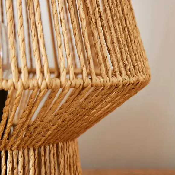 Mushroom Table Lamp - Brown, Paper String