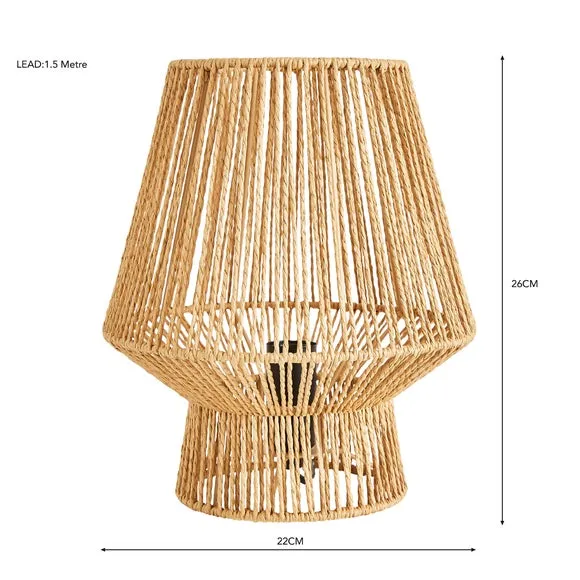 Mushroom Table Lamp - Brown, Paper String