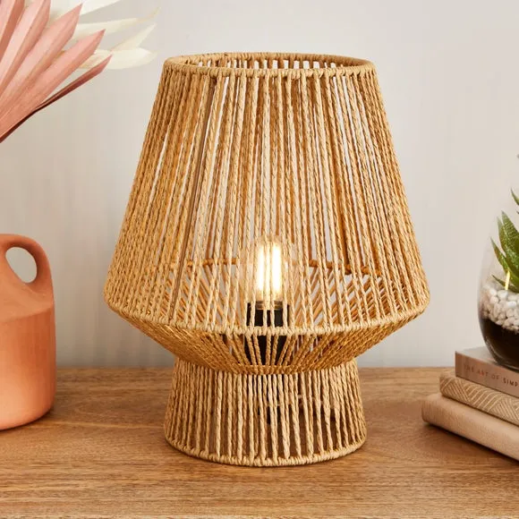 Mushroom Table Lamp - Brown, Paper String image