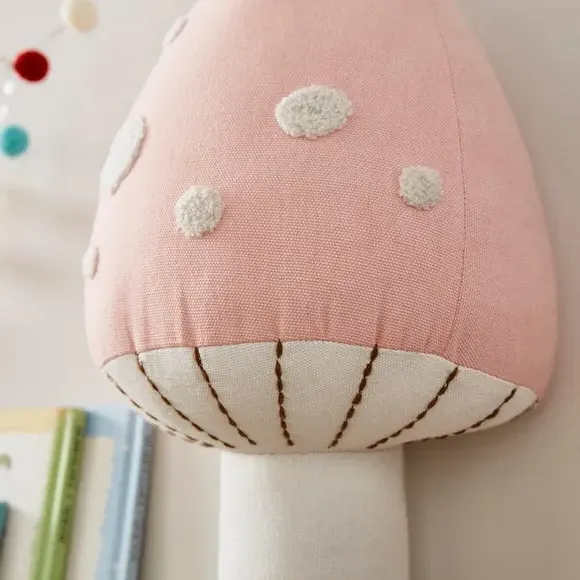 Mushroom Wall Decor Plush - Red, Cotton