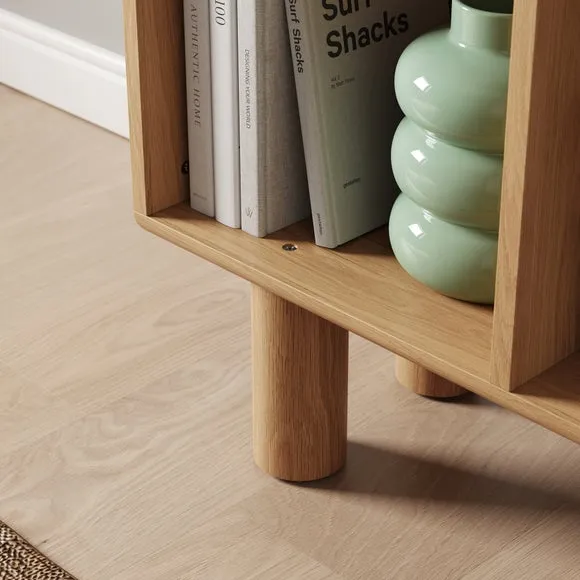 Narrow Bookcase with 5 Shelves - Oak Effect