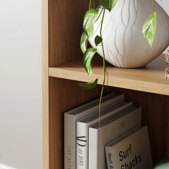 Narrow Bookcase with 5 Shelves - Oak Effect