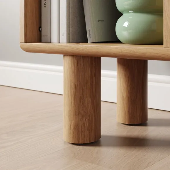 Narrow Bookcase with 5 Shelves - Oak Effect