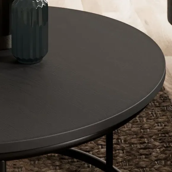 Nest of 2 Coffee Tables - Black, Metal