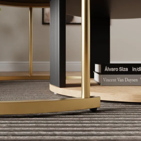 Nest of Coffee Tables Set - Black, Painted