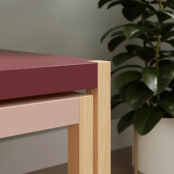 Nest of Side Tables - Burgundy, Wood
