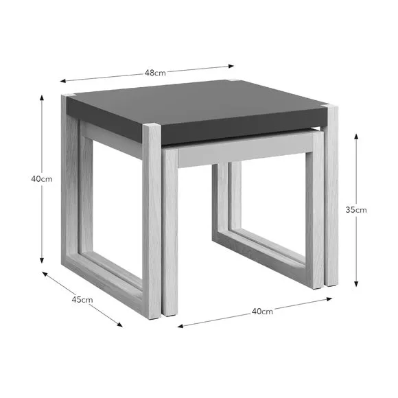 Nest of Side Tables - Burgundy, Wood