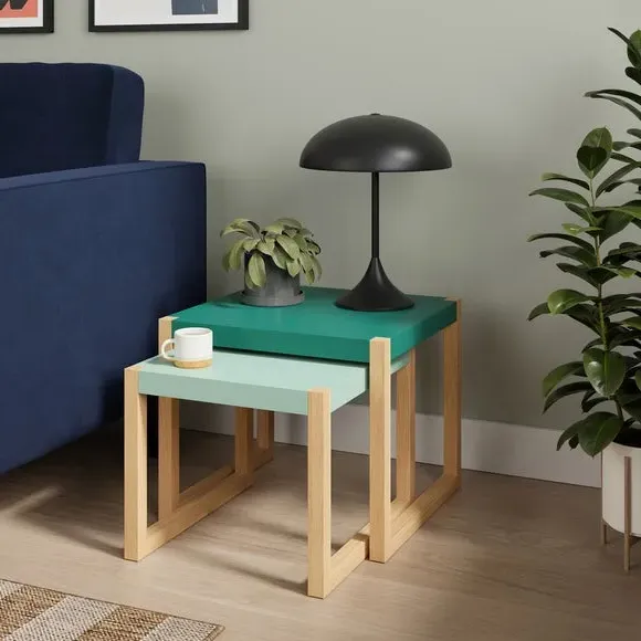 Nest of Side Tables - Emerald, Wood