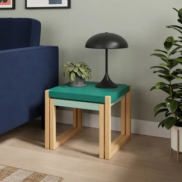 Nest of Side Tables - Emerald, Wood
