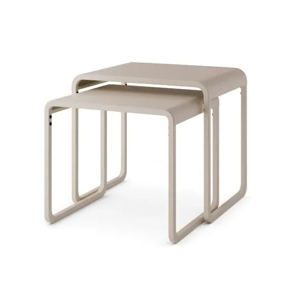 Nest of Side Tables Set - Stone, Metal