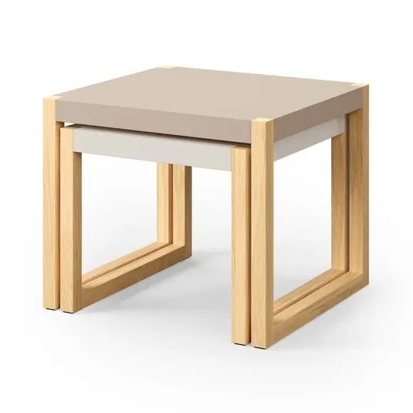 Nest of Side Tables - Stone, Wood