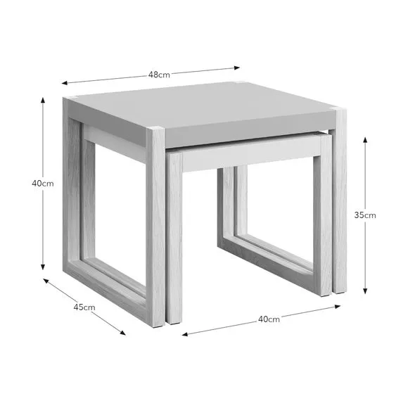 Nest of Side Tables - Stone, Wood
