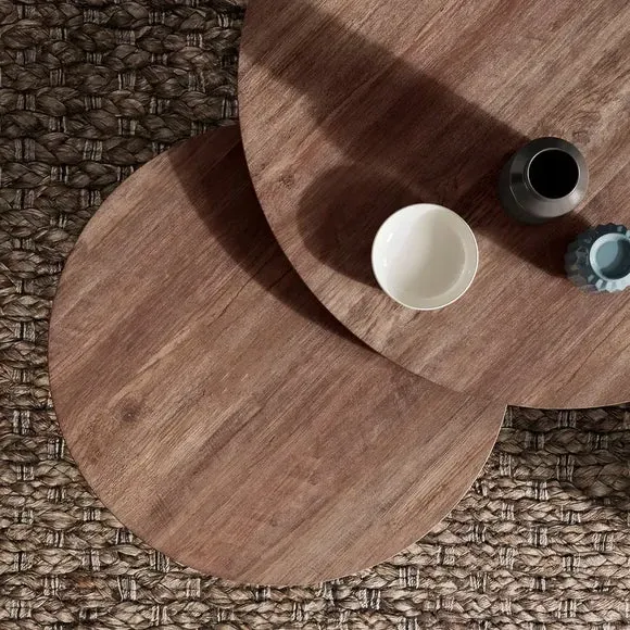 Nest of Tables Set - Pine Effect, Metal