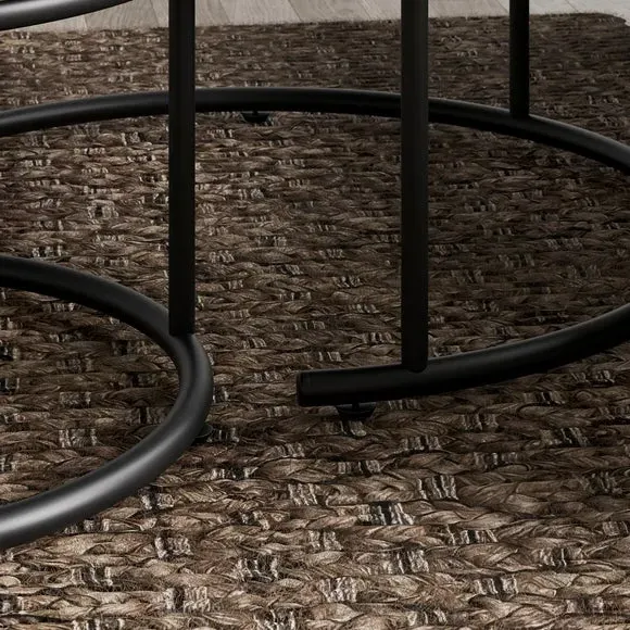 Nest of Tables Set - Pine Effect, Metal