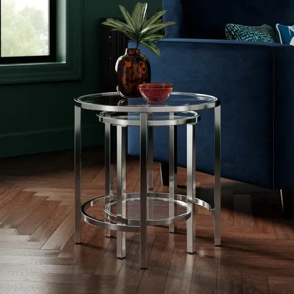 Nest of Tables with Rounded Edges - Silver