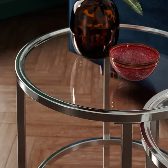 Nest of Tables with Rounded Edges - Silver
