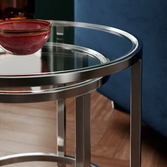 Nest of Tables with Rounded Edges - Silver