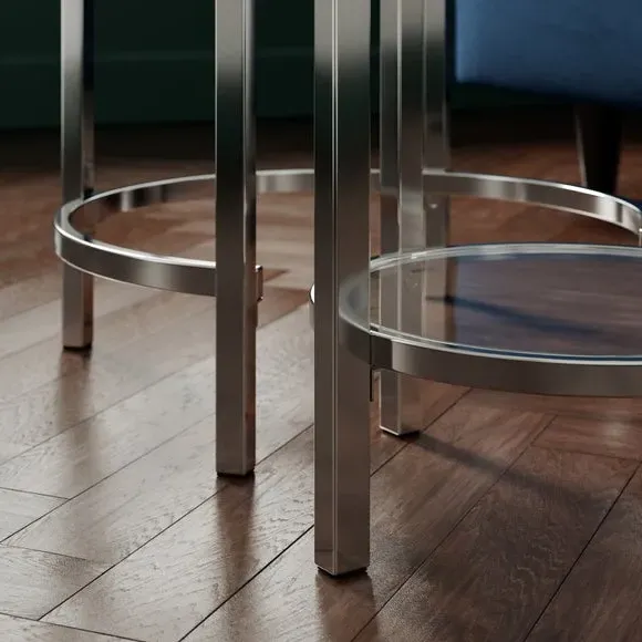 Nest of Tables with Rounded Edges - Silver
