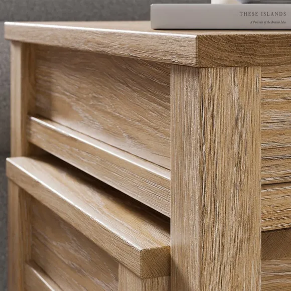 Nest of Tables with Storage - Oak Effect