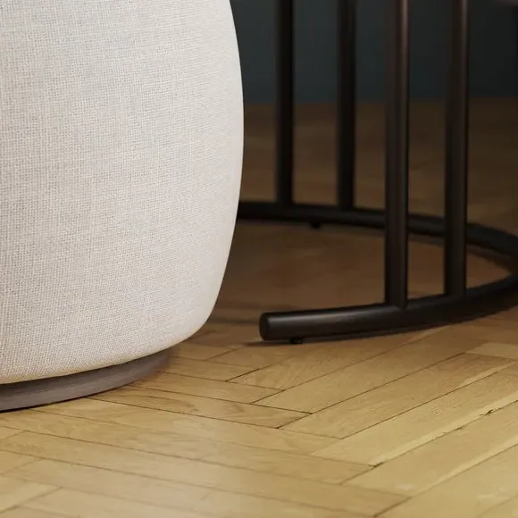 Nesting Coffee Table with Pouffe - Walnut Effect