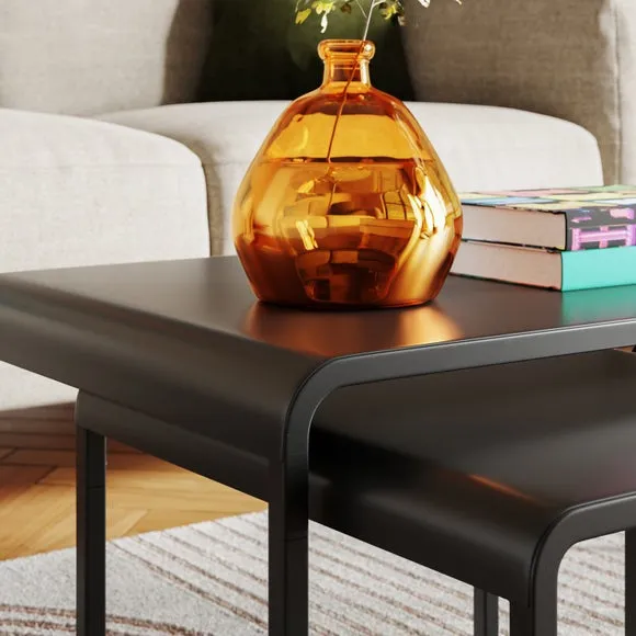 Nesting Coffee Tables Set - Black, Metal